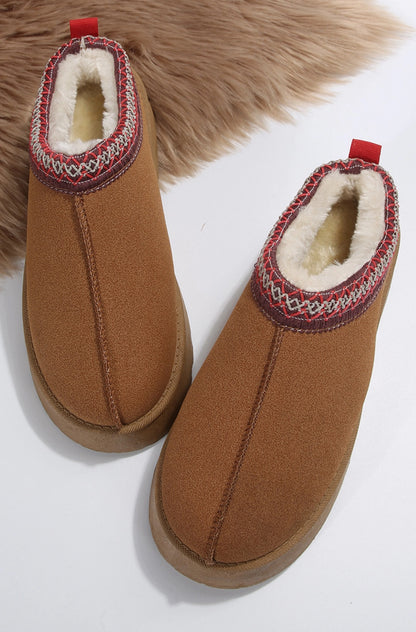 Ashley Stitching Trim Snow Boots