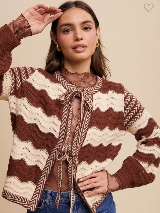 Alexa Wavy Stripe Cardigan