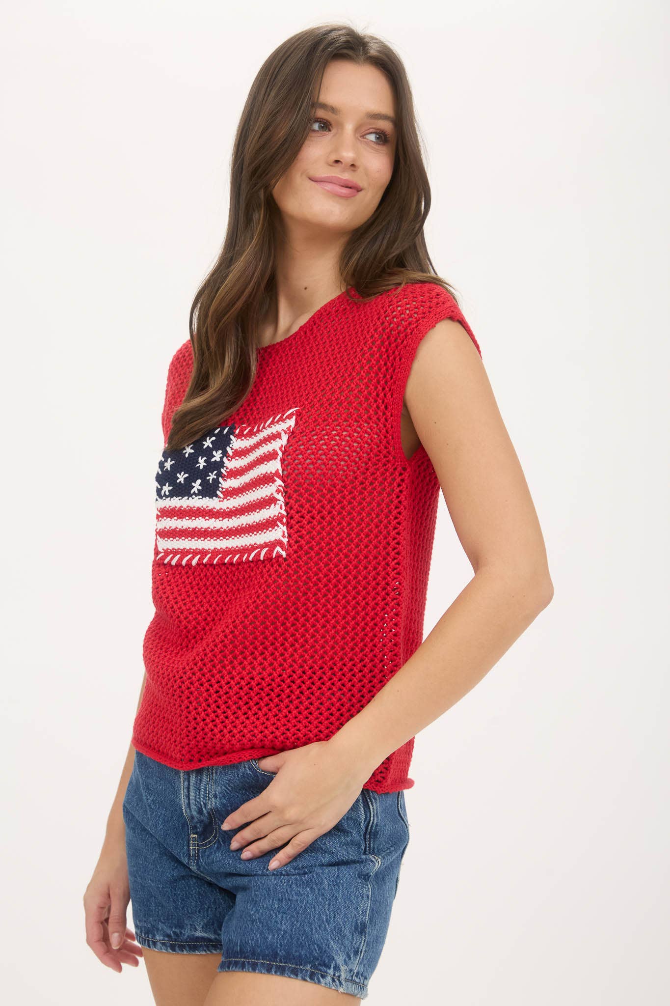 AMERICAN FLAG CROCHET TOP