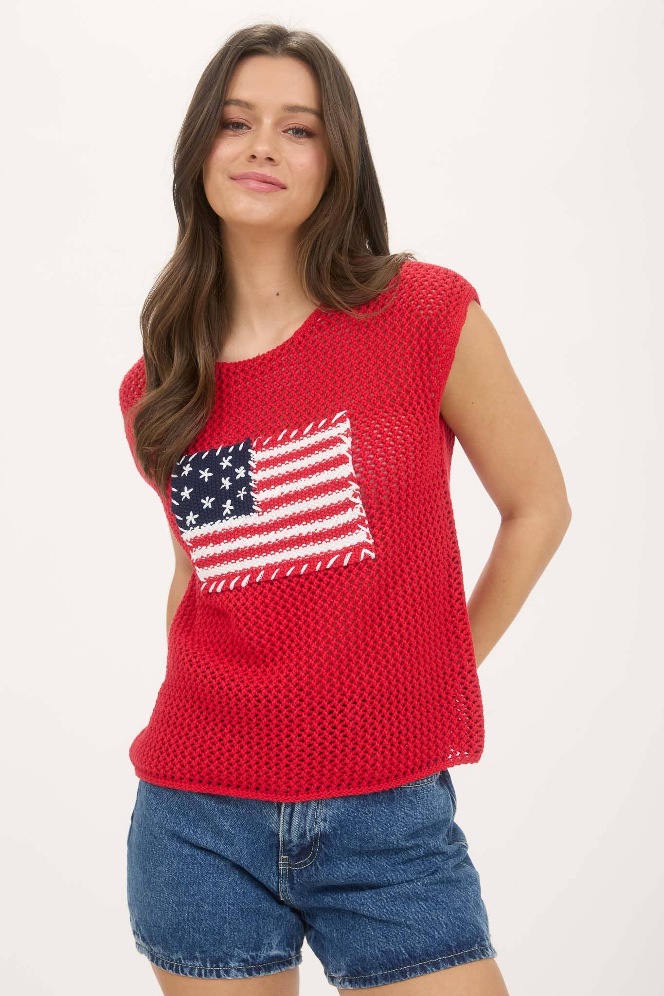 AMERICAN FLAG CROCHET TOP