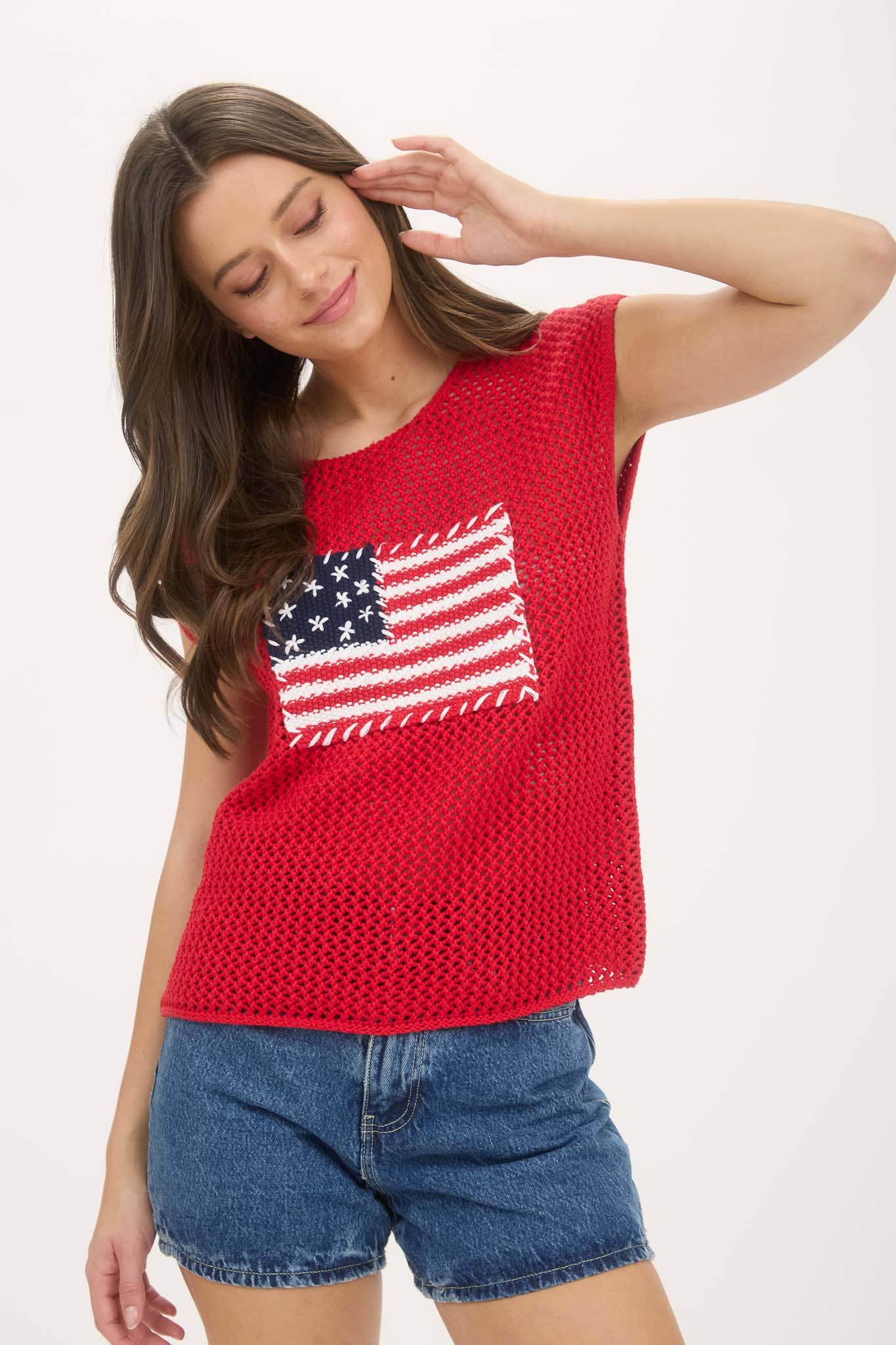 AMERICAN FLAG CROCHET TOP