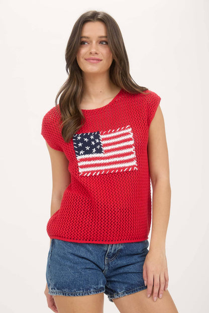 AMERICAN FLAG CROCHET TOP