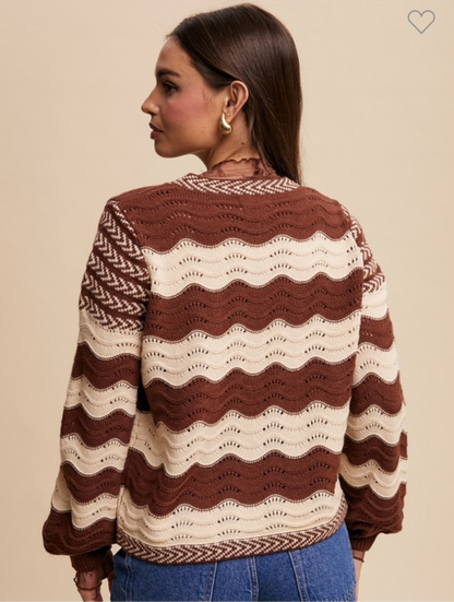 Alexa Wavy Stripe Cardigan