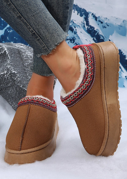 Ashley Stitching Trim Snow Boots