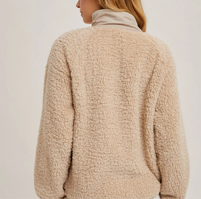 Jackie Button Down Sherpa Jacket