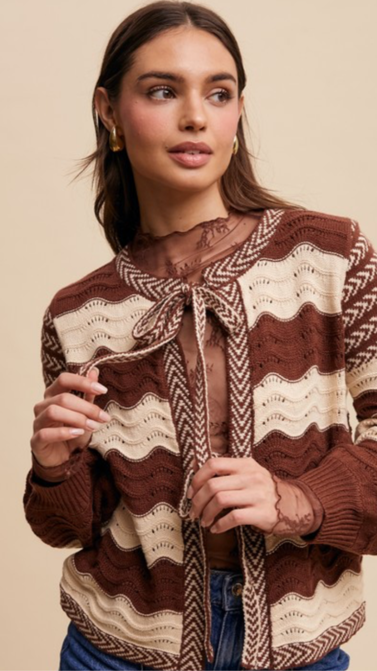 Alexa Wavy Stripe Cardigan
