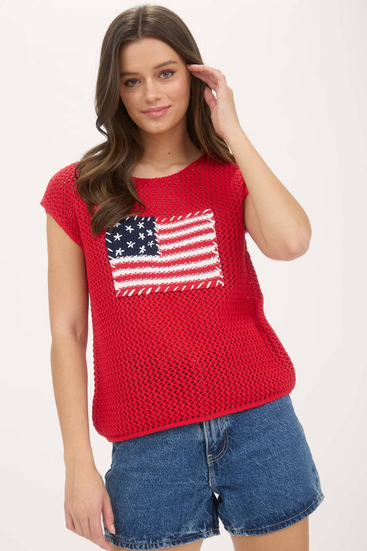 AMERICAN FLAG CROCHET TOP